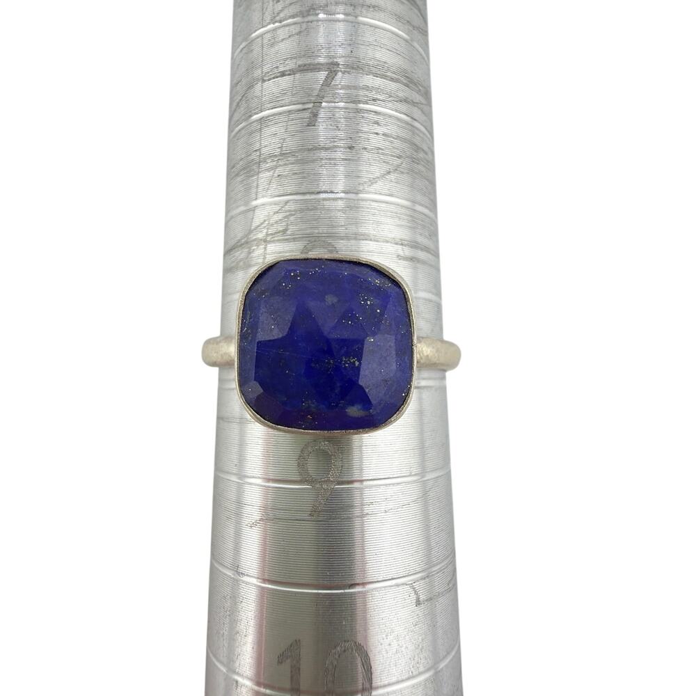 Sterling Silver Royal Blue Lapis Lazuli Cabochon Ring Size 8.5